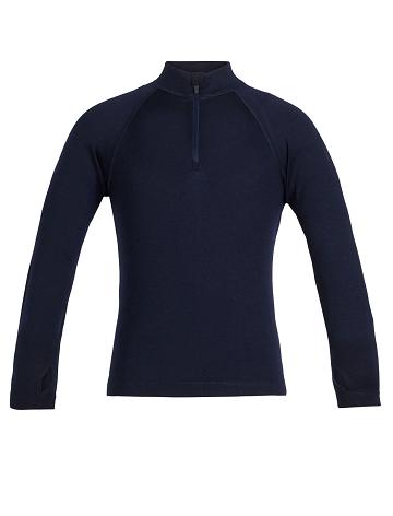 Midnight Navy Icebreaker Merino 260 Tech Half Zip Thermal Top Kids' Long Sleeve | AU 1940DFMN